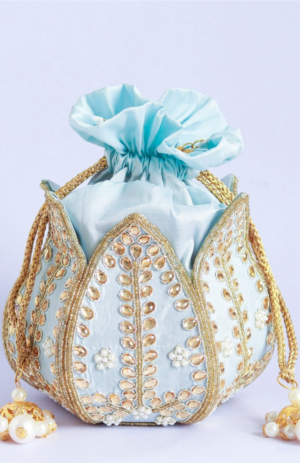 Blue Lotus Potli With Beautiful Design