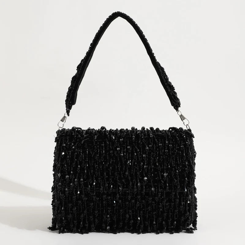 Designer Flap Clutch with Crystal Hanging