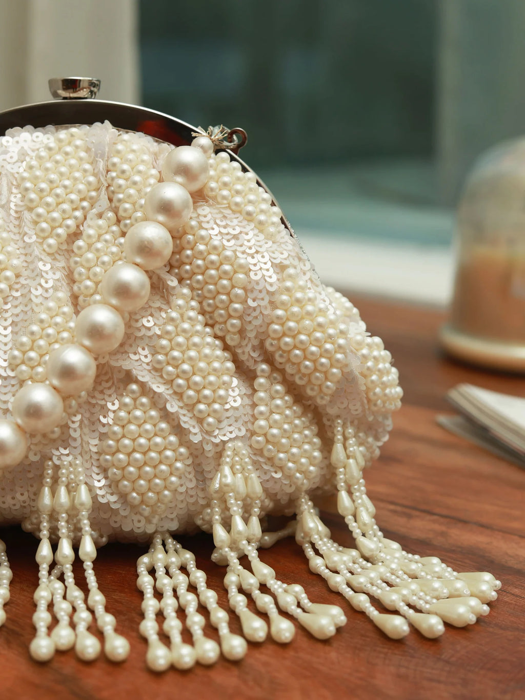 Celestial Charm Pearl Clutch