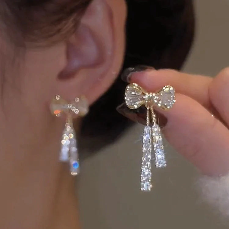 Crystal Bow Earrings