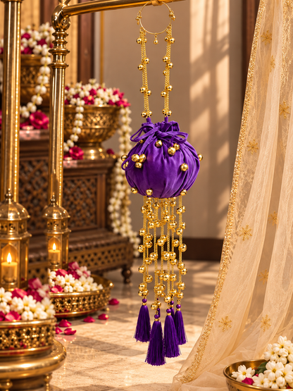 Noir Royale Velvet Potli Latkan