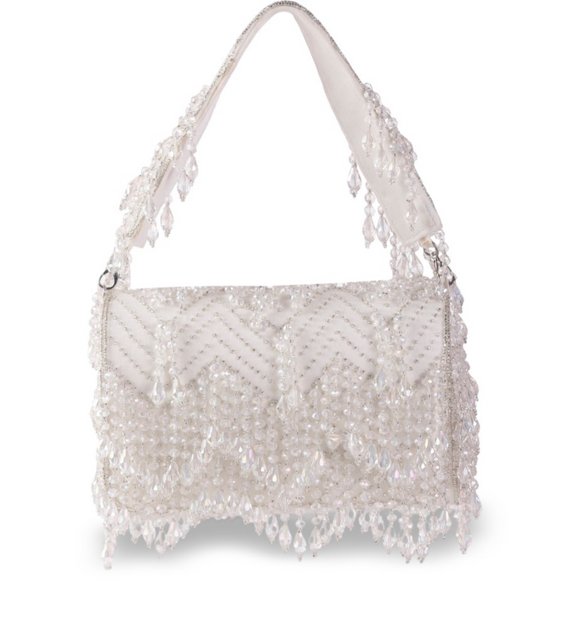Frozen Luxe Crystal Flap Clutch