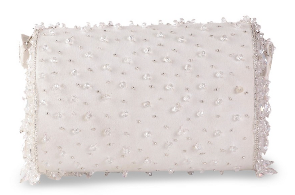 Frozen Luxe Crystal Flap Clutch
