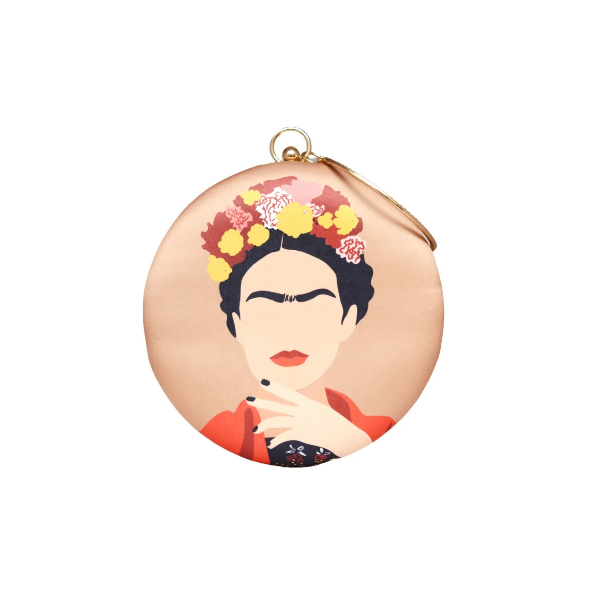 Frida Kahlo Round Printed Clutch