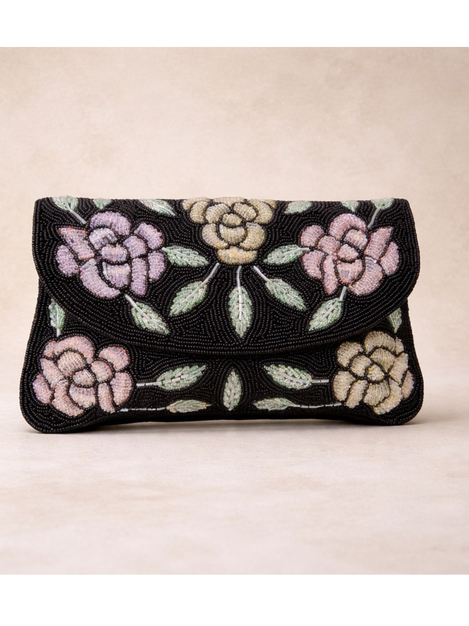 BloomLuxe Floral Beaded Clutch