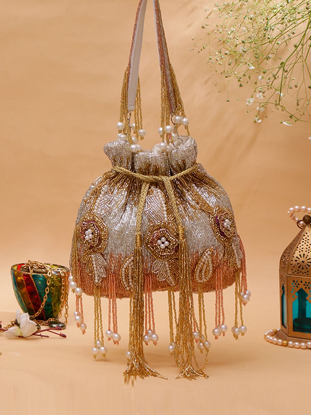 Royal Gold Beaded Potli