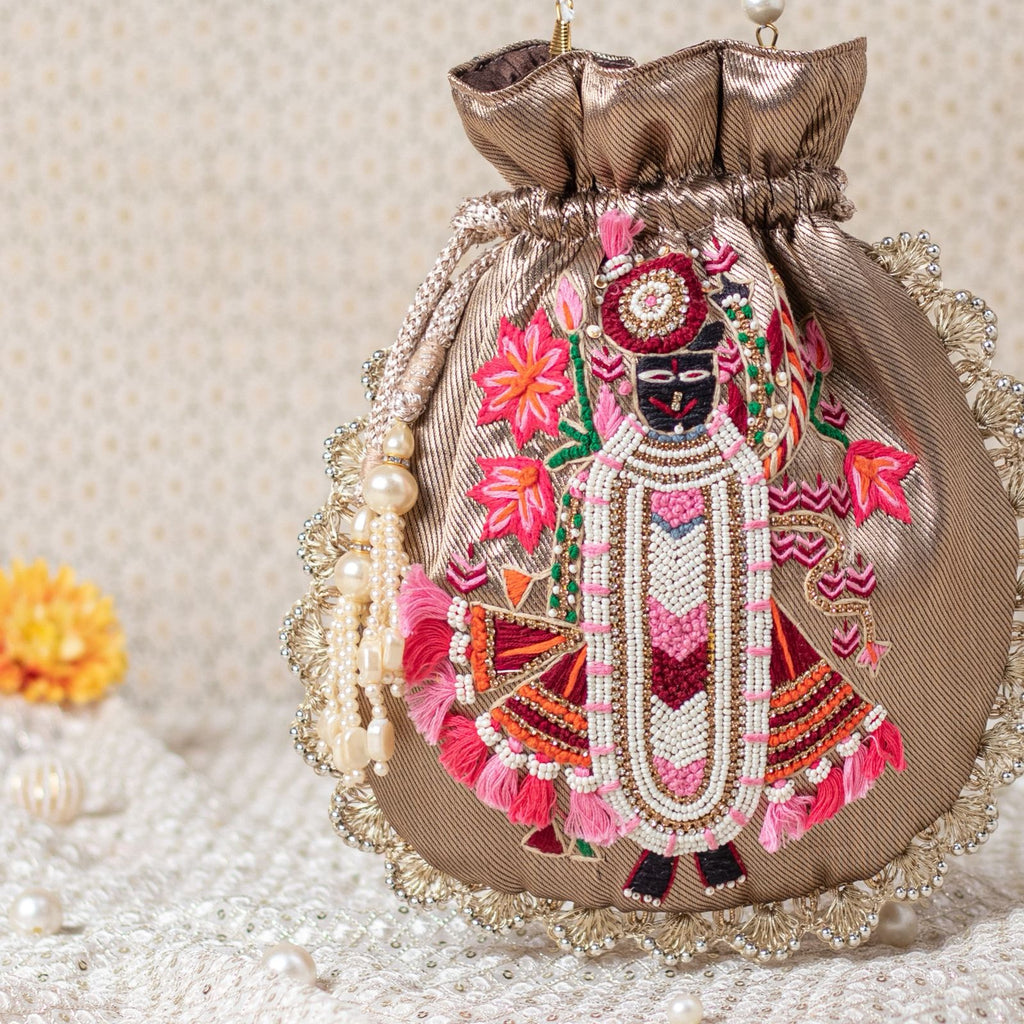 Shreenathji Hand-Embroidered Potli Bag