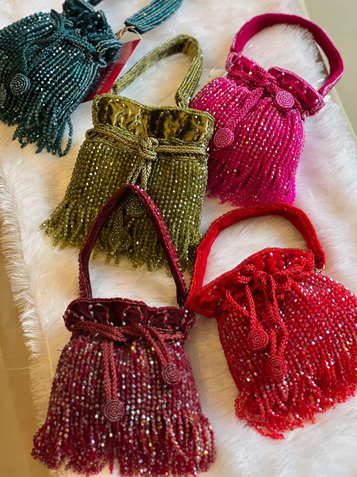 Heritage Crystal Fringe Potli