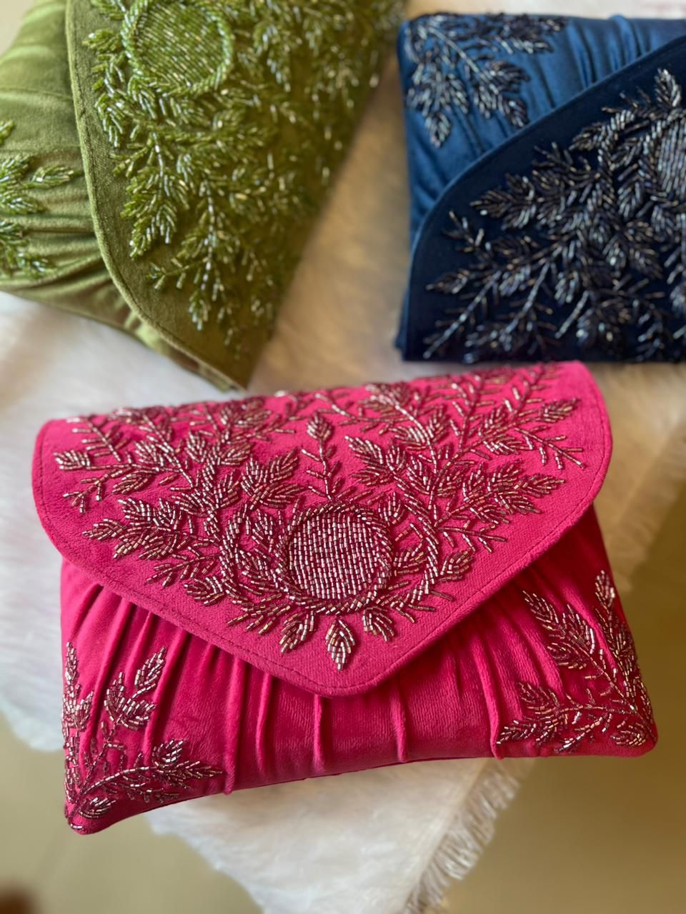 Sunburst Embroidered Clutch