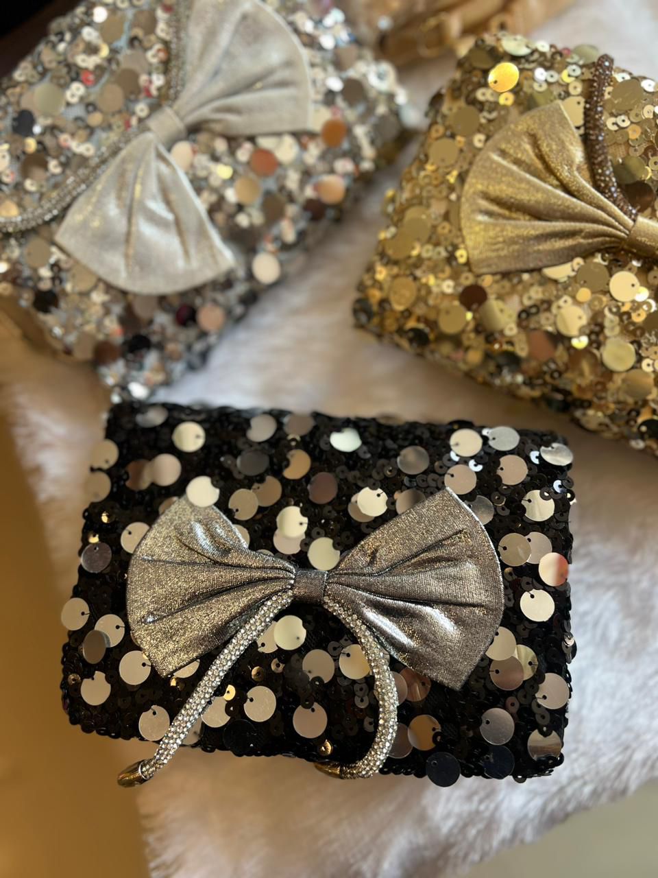 Bow Luxe Sequin Clutch