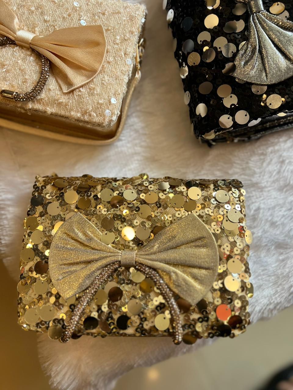 Bow Luxe Sequin Clutch
