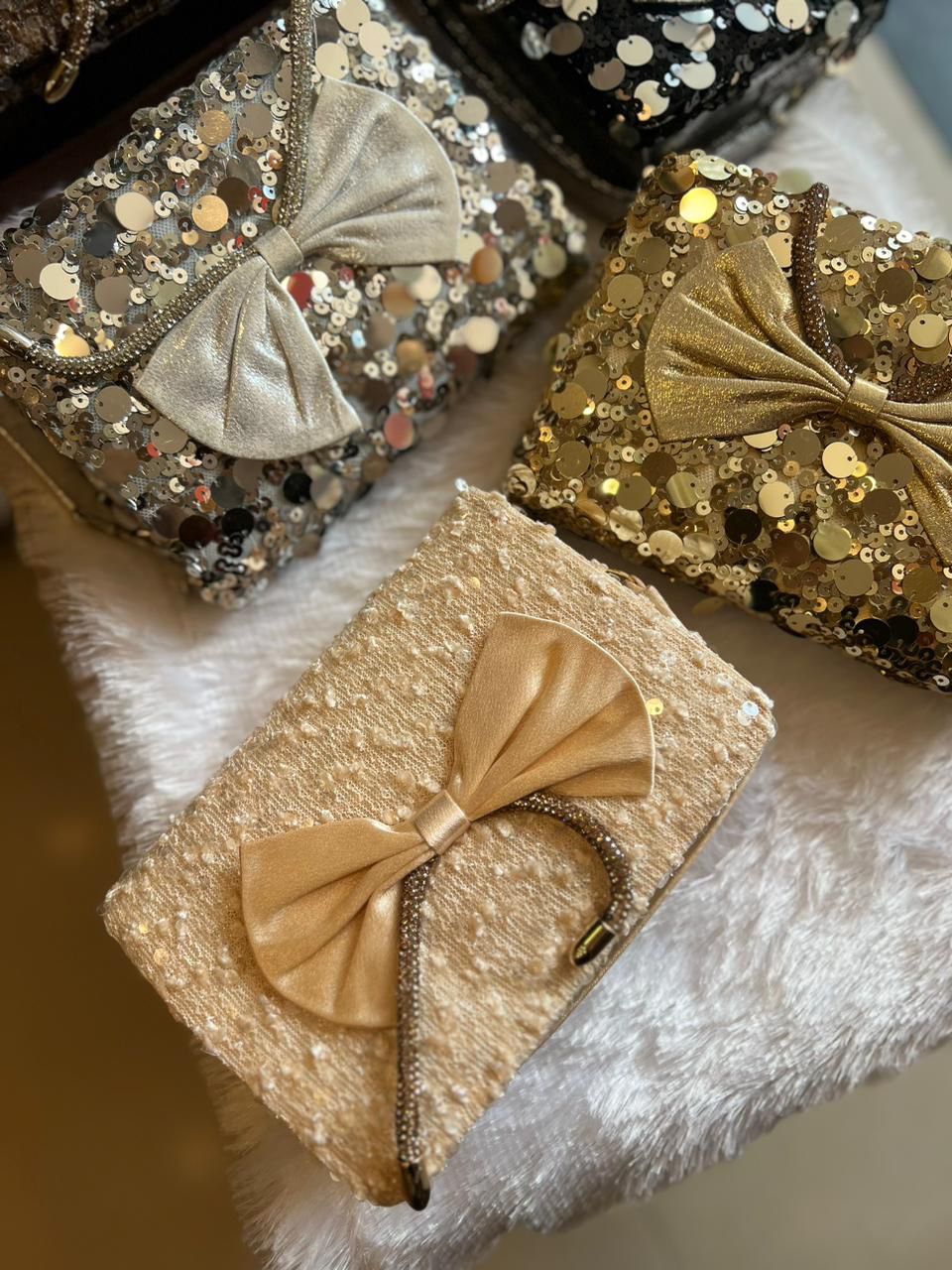 Bow Luxe Sequin Clutch