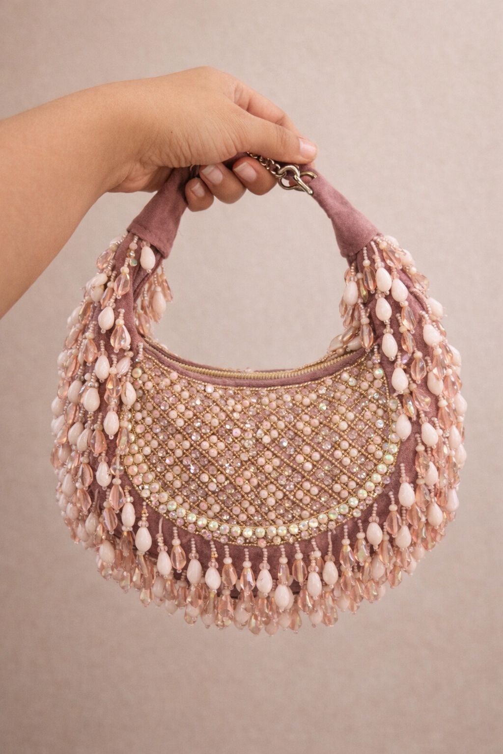 Mauve Pearl Bloom Hobo