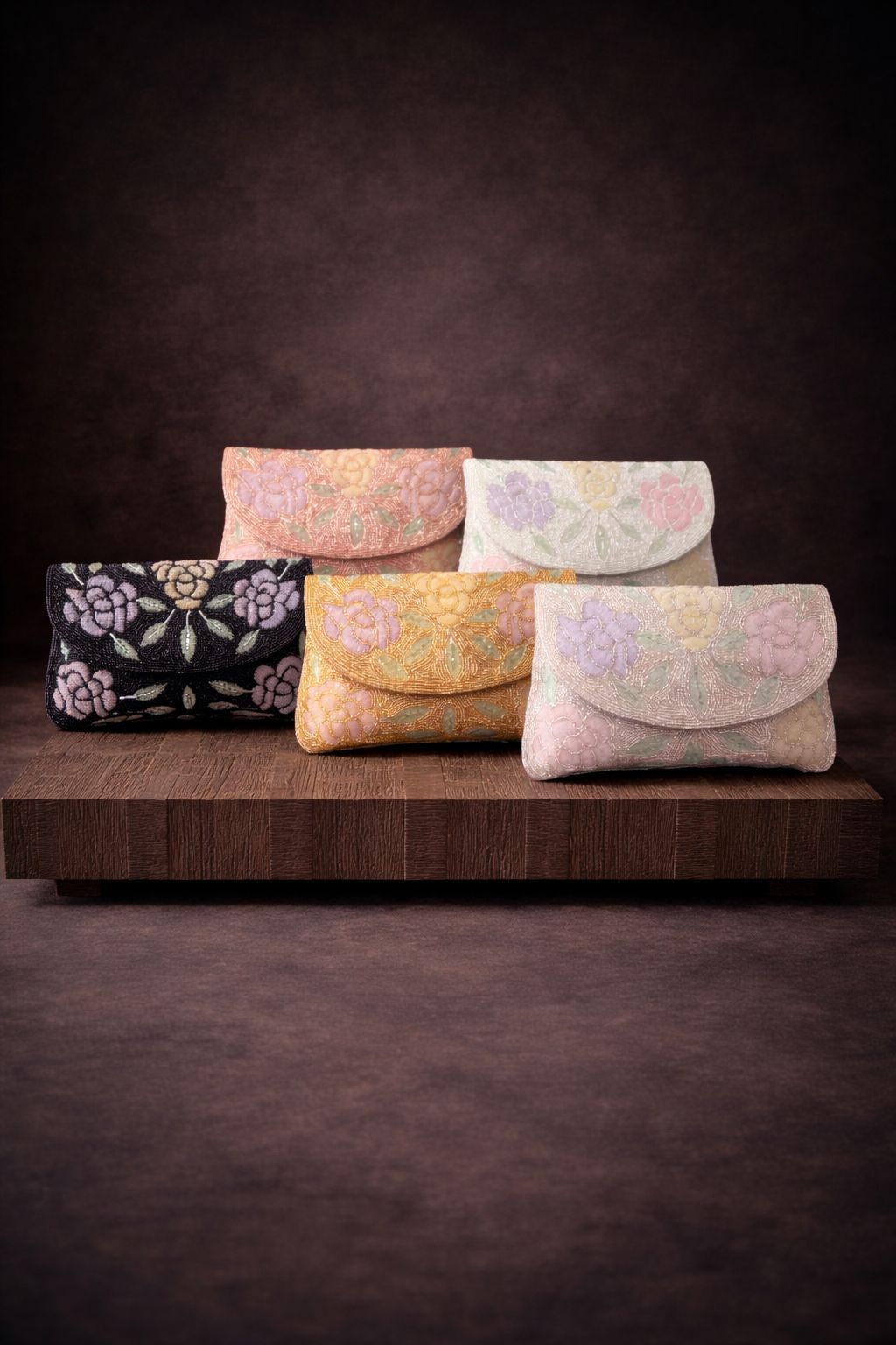 BloomLuxe Floral Beaded Clutch