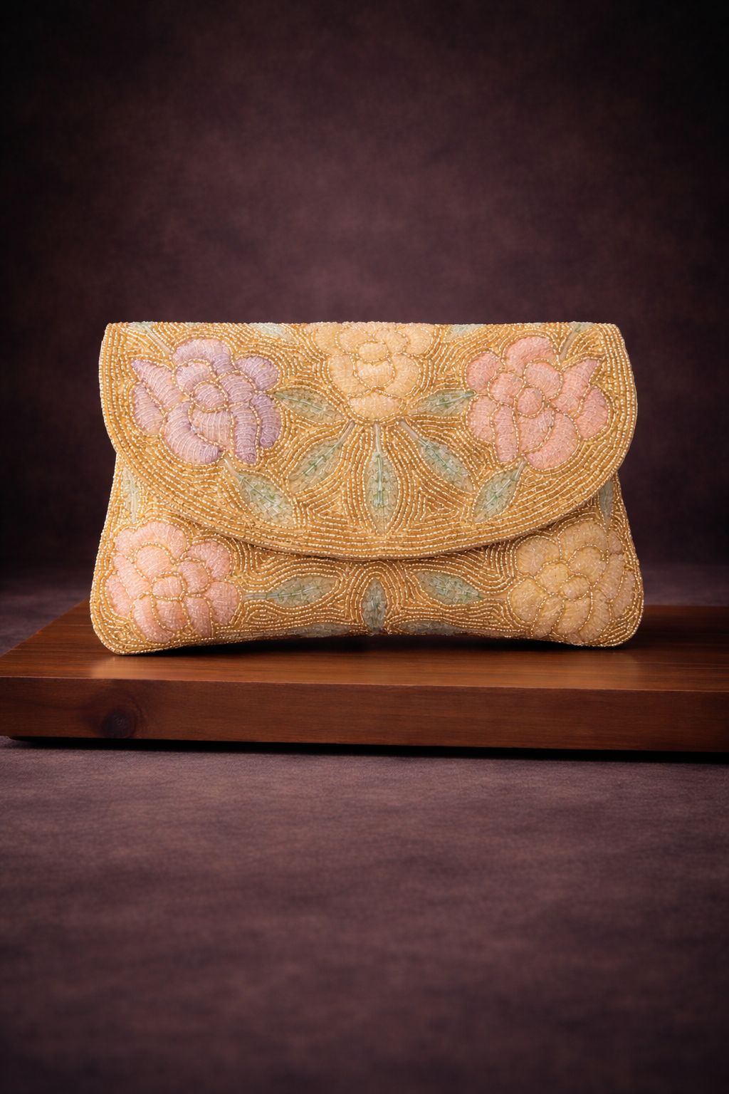 BloomLuxe Floral Beaded Clutch