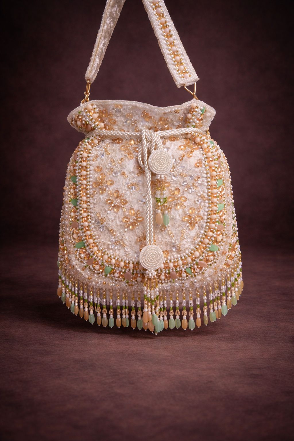 Zariya Floral Pearl Potli