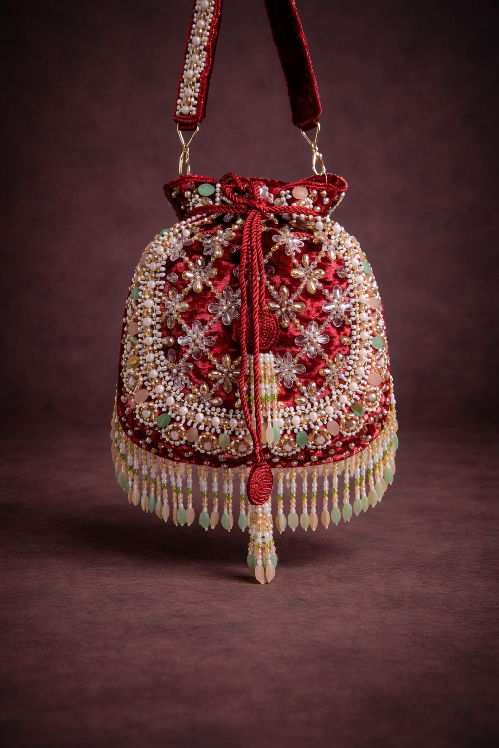 Zariya Floral Pearl Potli