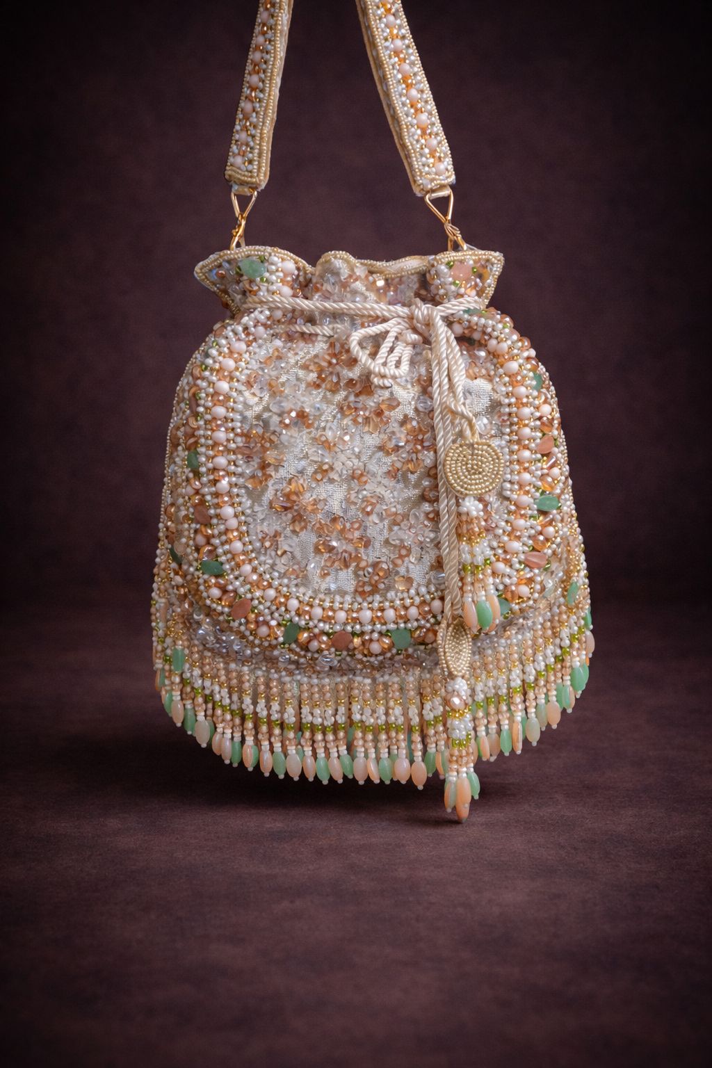 Zariya Floral Pearl Potli