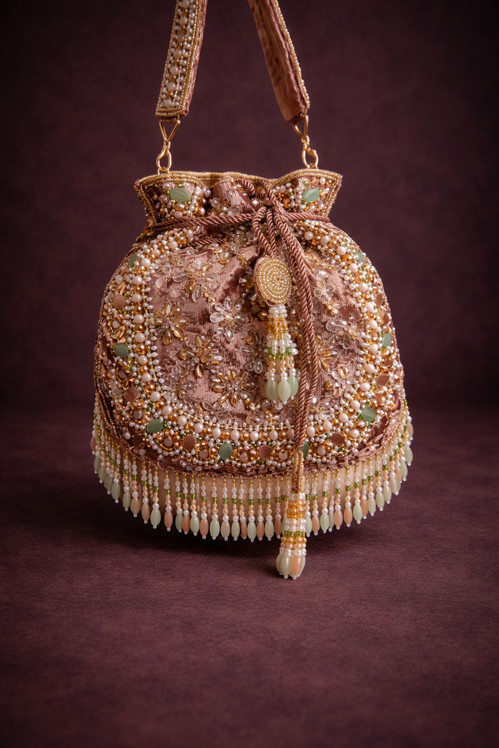 Zariya Floral Pearl Potli