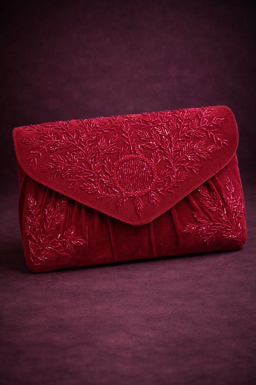 Aurelia Suede Embroidered Clutch