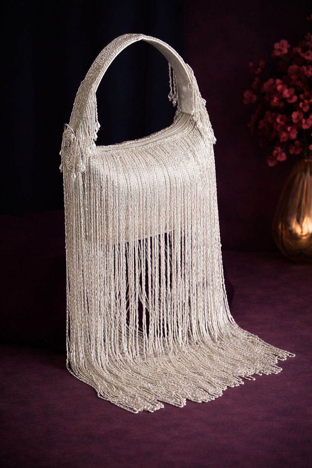Aura Fringe Beaded Handbag