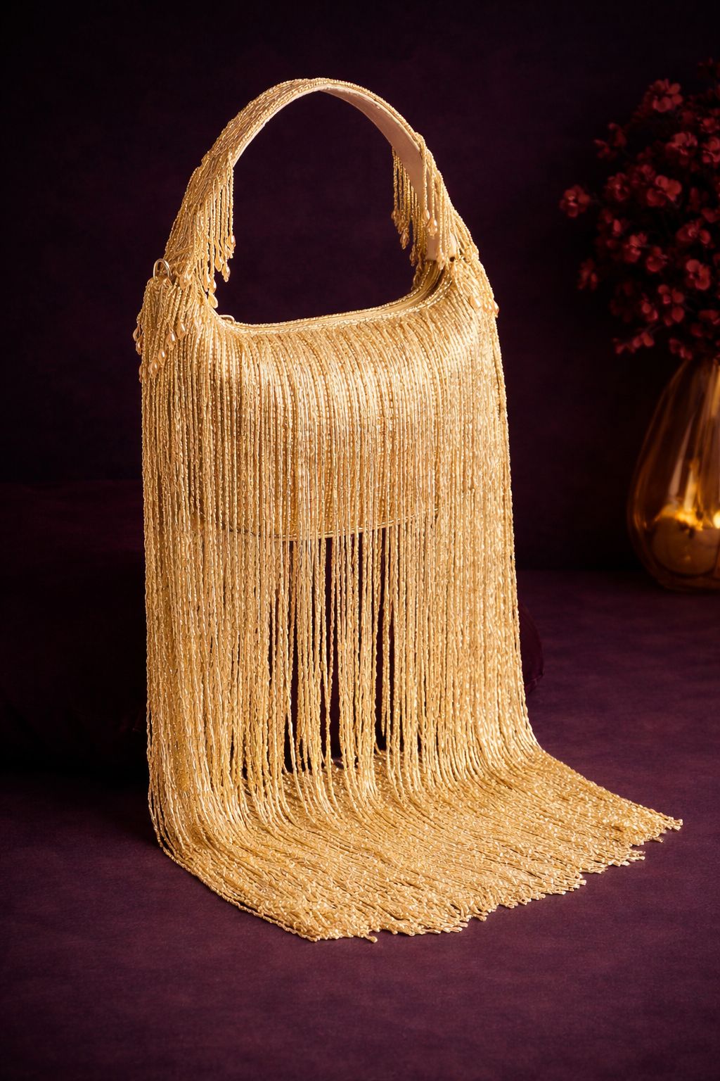Aura Fringe Beaded Handbag