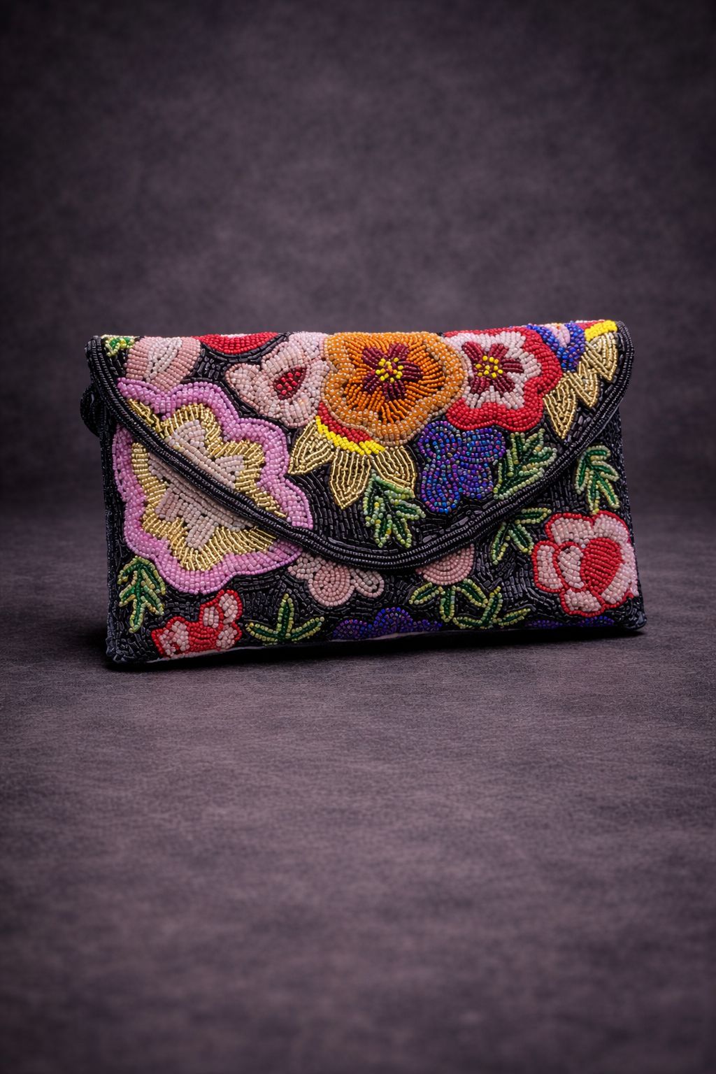 BloomCraft Floral Beaded Clutch