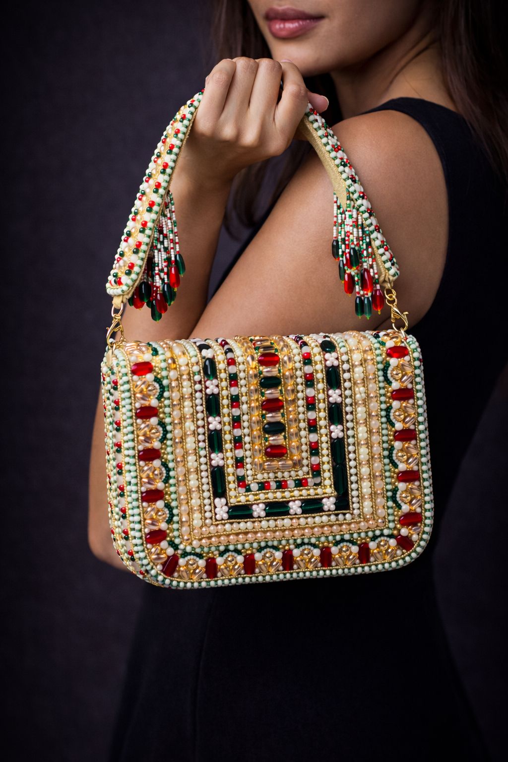 Royal Multicolor Beaded Party Bag