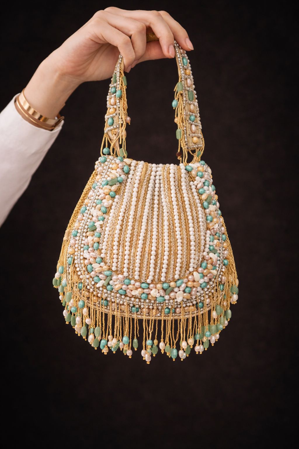 Mint Pearl Royale Potli