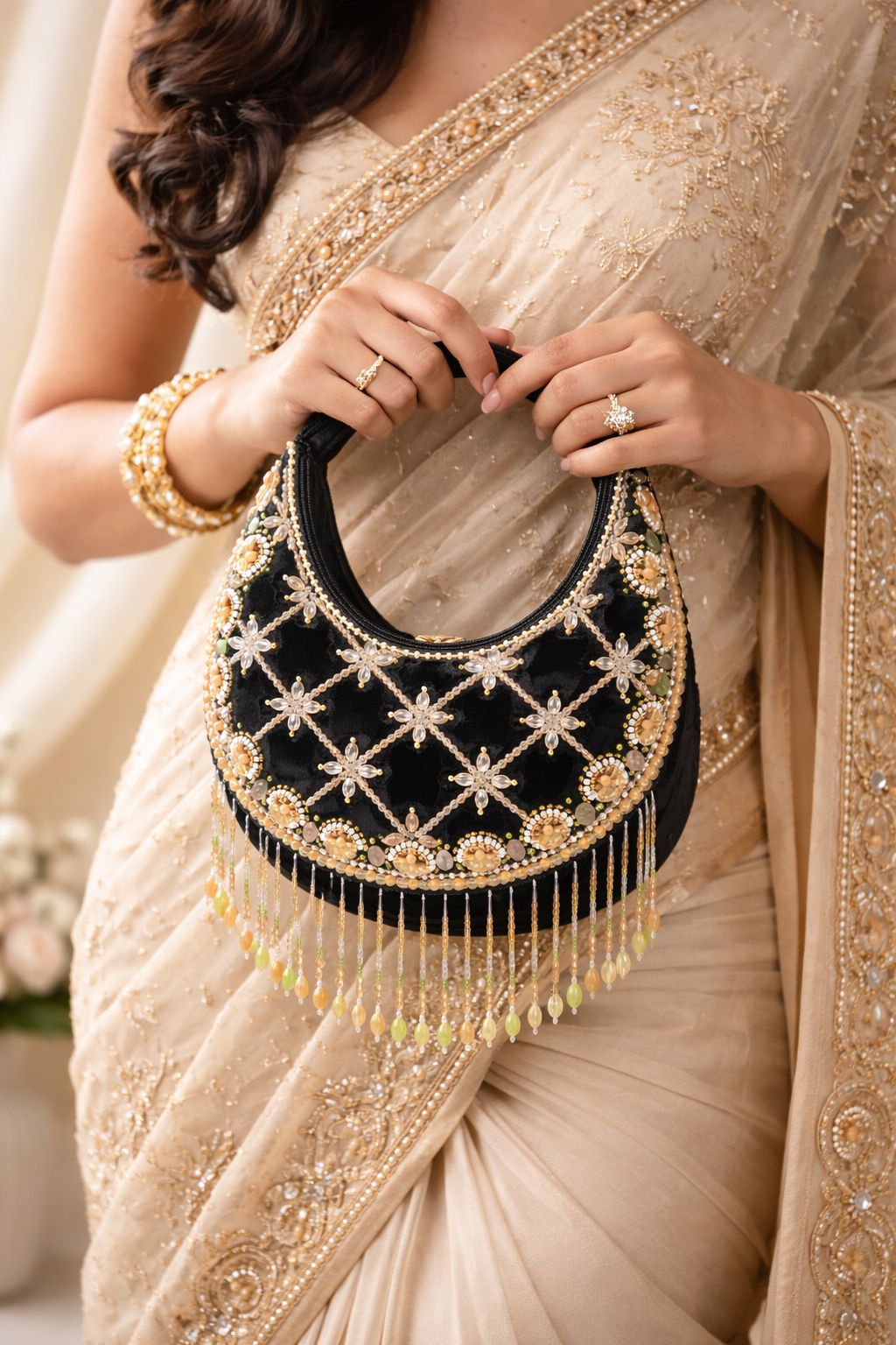Noor Crescent Pearl Bag