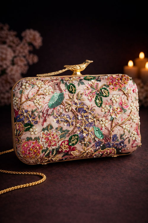 Blush Garden Bird Clutch