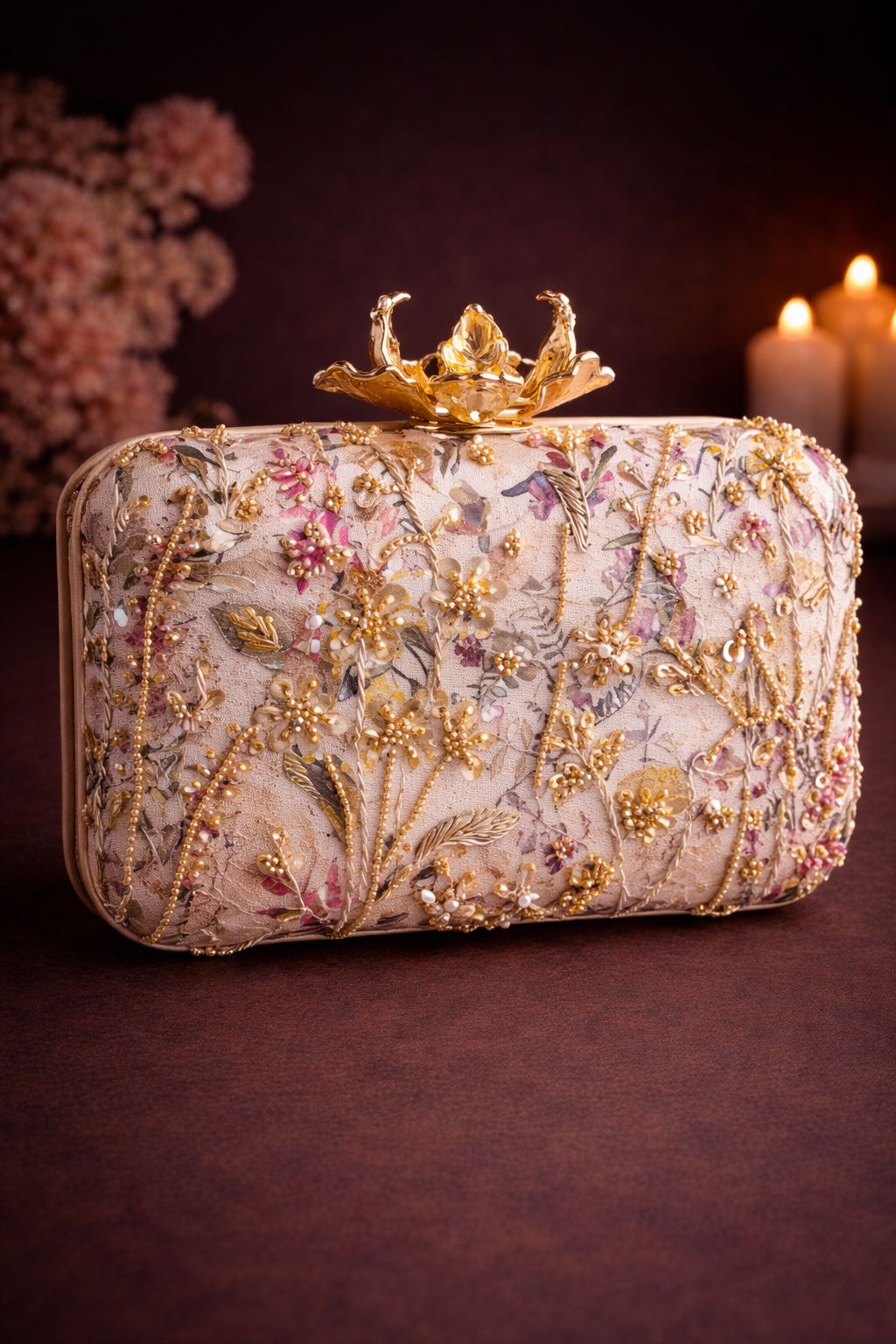Ivory Royal Vine Clutch