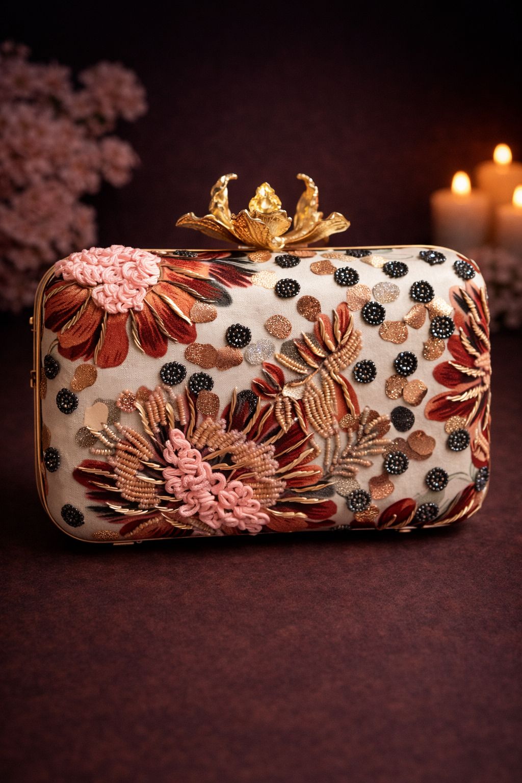 Blush Bloom Lotus Clutch