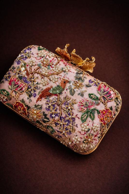Pink Garden Bird Clutch
