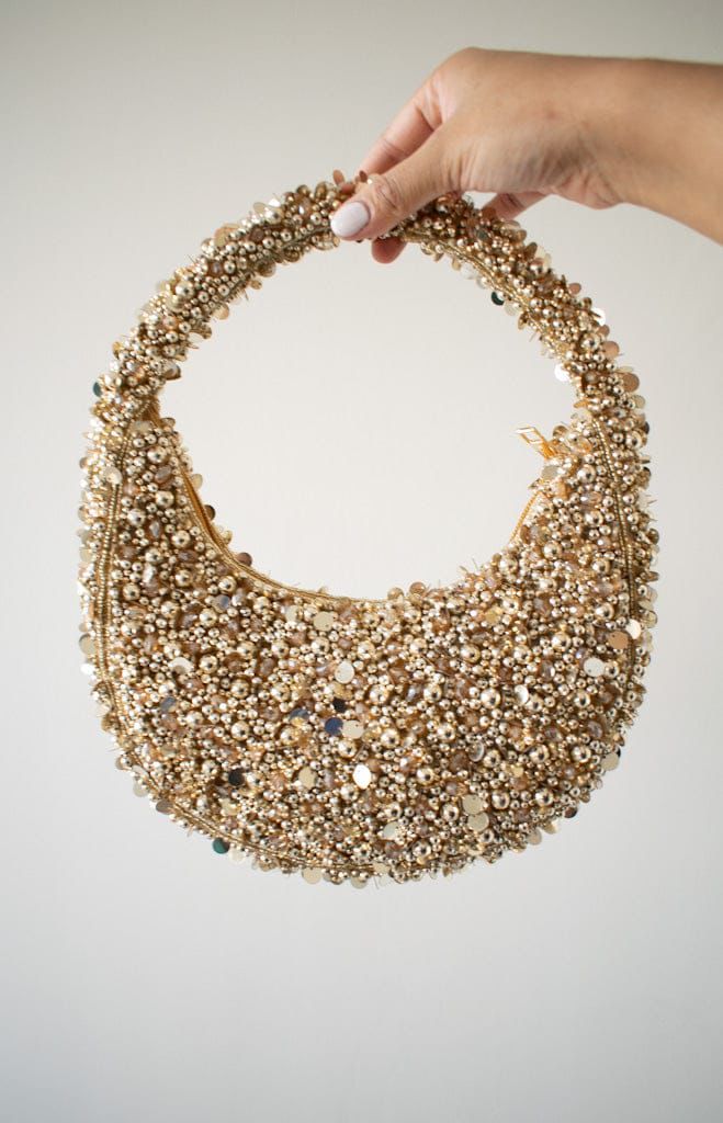 Golden Crescent Pearl Bag