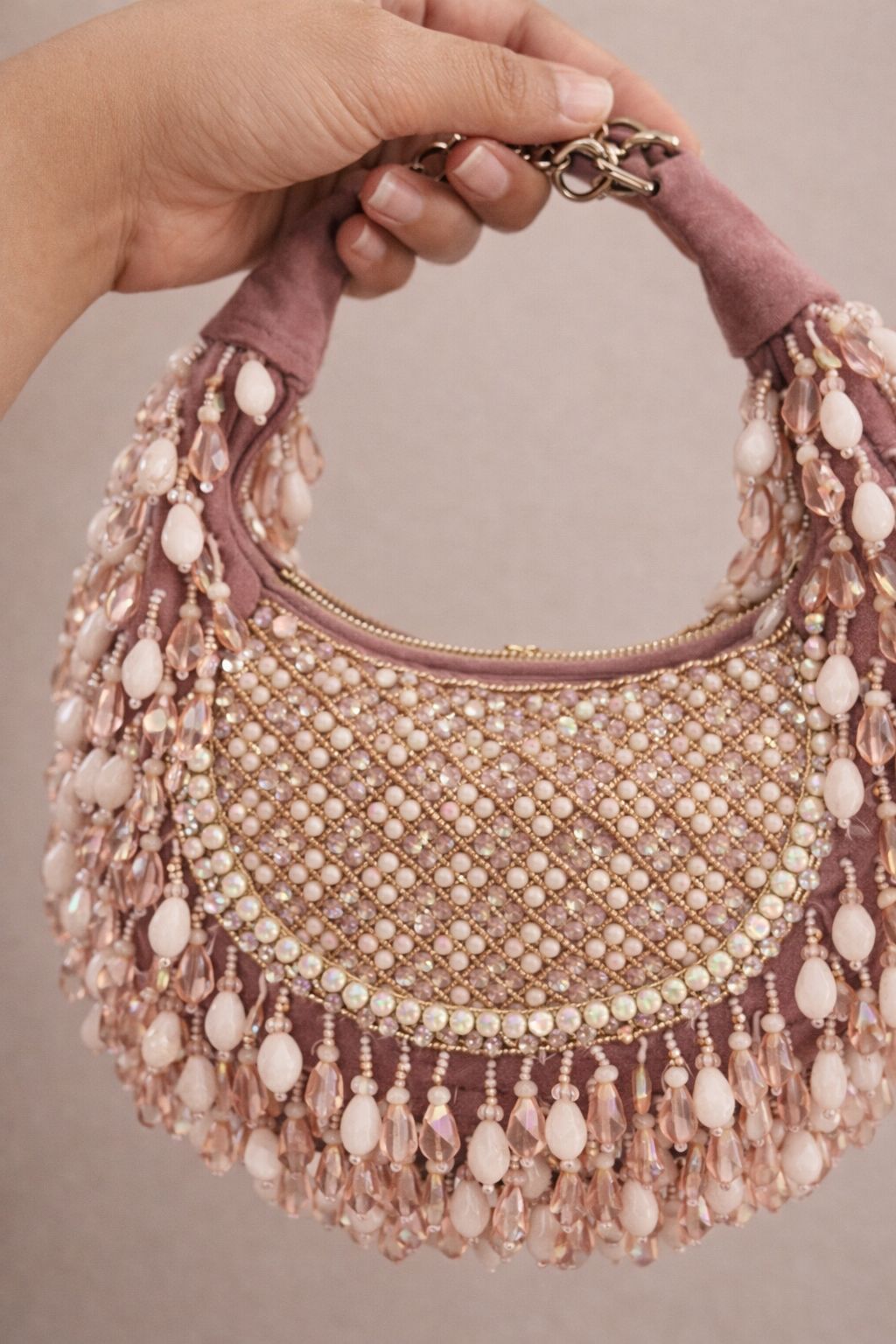 Mauve Pearl Bloom Hobo
