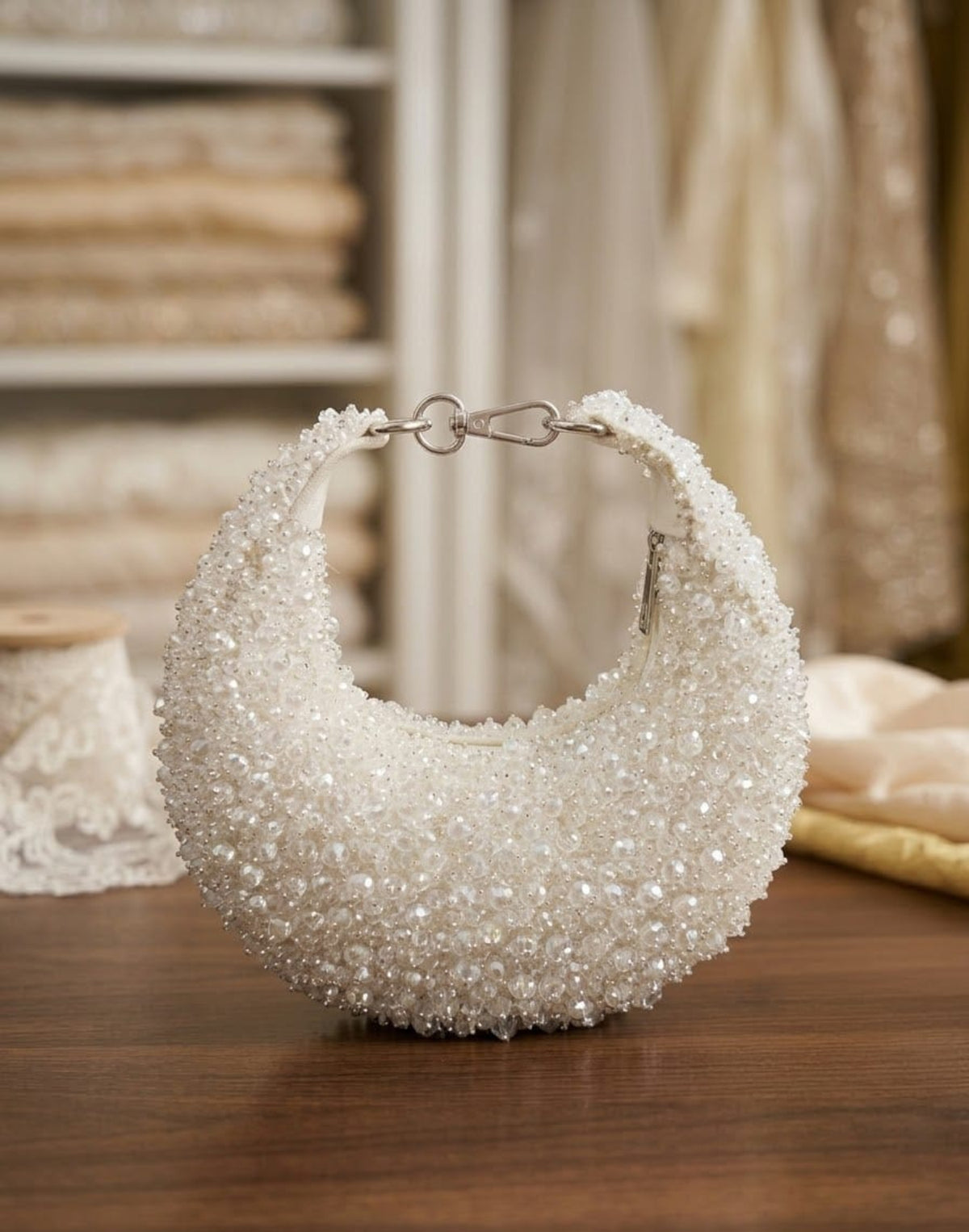 Beaded Luxe Hobo Bag