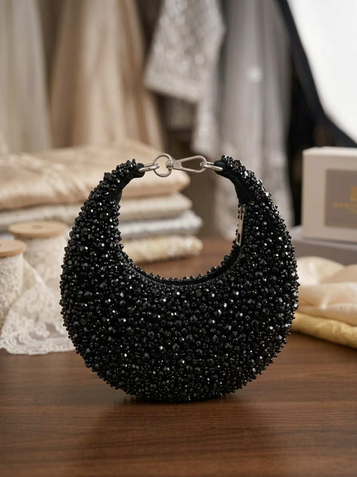Beaded Luxe Hobo Bag